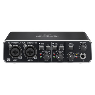 Behringer百灵达UMC202HD电脑手机直播录音专用2进2出usb外置声卡