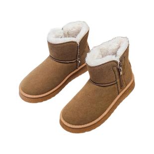 户外半筒靴保暖面包鞋女防滑软厚底棉鞋男加绒加厚冬季防水棉靴潮