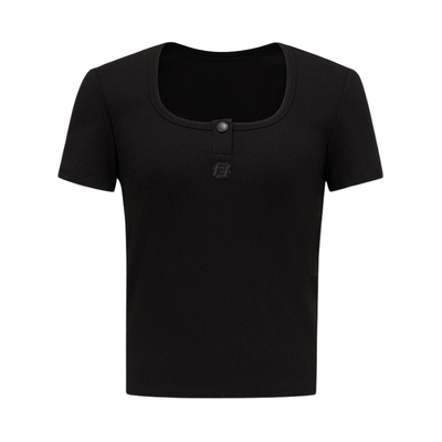 仿佛休闲短袖T恤女U领