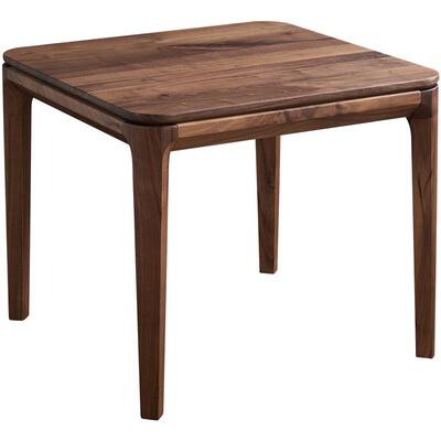 北欧风黑胡桃木客厅桌子方形角几