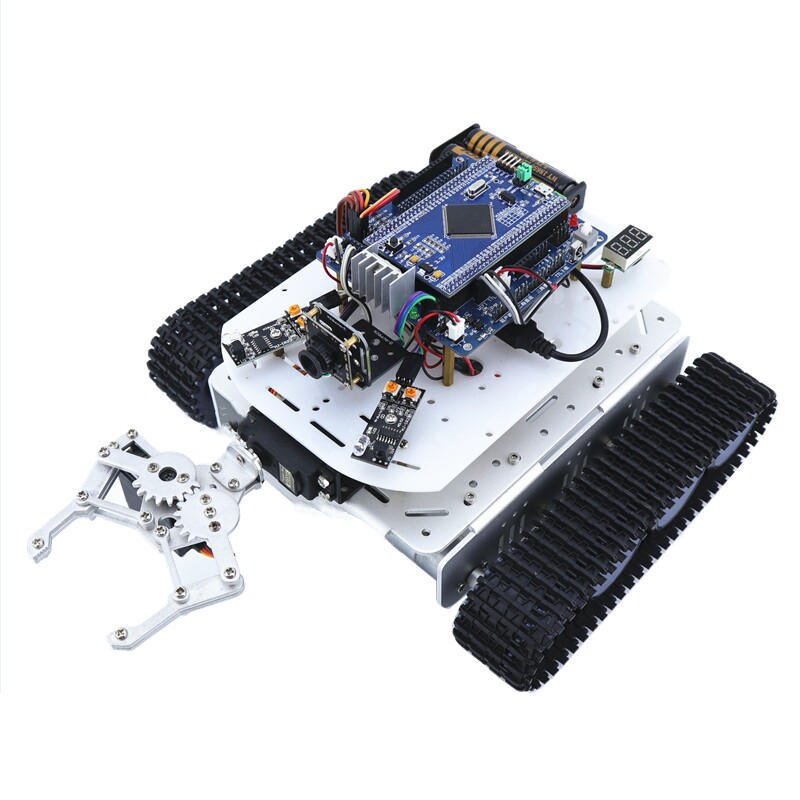 履带STM32智能车F103ZET6机械爪循迹避障wifi视频机器人开发套件