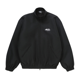 Makemore教练夹克男新款黑色复古情侣美式冲锋衣高级翻领外套女