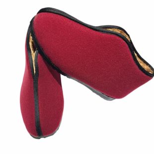 冬季加绒加厚手工棉鞋包跟防滑耐磨保暖舒适中老年一脚蹬老式棉鞋