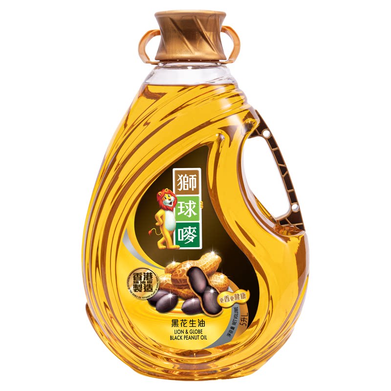狮球唛港版0添加黑花生油5L