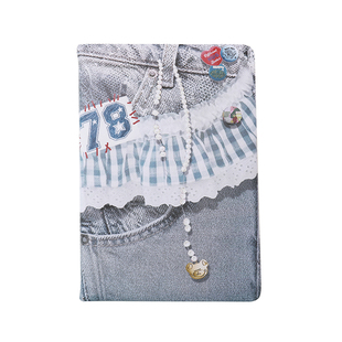 【商场同款】LALABOBO牛仔3D印花A5记事本可平铺复古高颜值笔记本