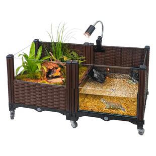 生态乌龟缸养龟黄缘专用玻璃家用饲养箱大型造景带晒台种植箱别墅