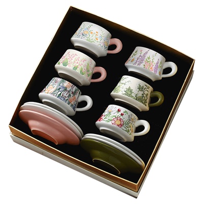 吉昶JC「椿野」新婚结婚礼物送新人新娘高级实用订婚咖啡杯套装