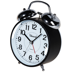TELESONIC/天王星闹钟创意静音懒人金属打铃钟学生儿童卧室床头钟