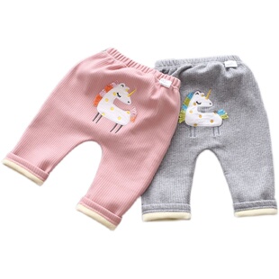 秋冬无骨加绒打底裤婴幼儿外穿大屁屁pp纯棉洋气男女宝宝休闲一岁