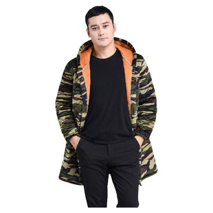 冬季男女款工作棉衣棉服 中长款外穿连帽罩衣 加绒棉袄劳保服加厚