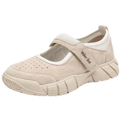 Walker Shop休闲鞋女2025春季新款时尚百搭镂空透气厚底舒适单鞋