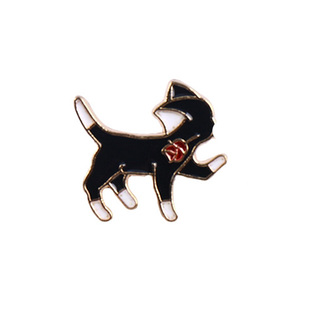 日系ins黑白配猫咪胸针可爱男女个性领针别针徽章书包情侣配饰潮