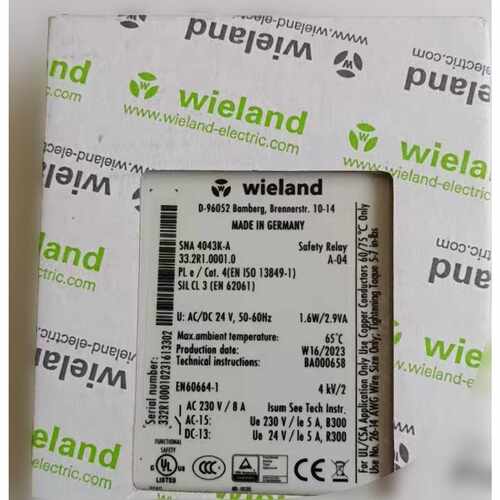 询价-德国威琅Wieland安全继电器SNA 4043K-A，
