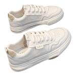 真皮厚底小白鞋女春季2026新款百搭透气春秋板鞋学生运动休闲单鞋