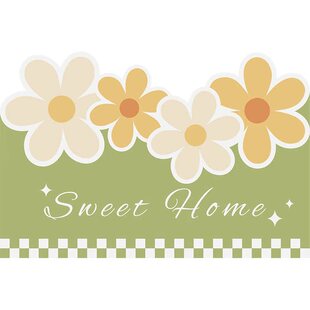 花卉地垫入户门垫皮革脚垫奶油风门厅地毯进门门口家用清新奶油风