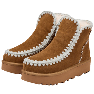 73hours女鞋Baby fat2025冬季新款增高厚底保暖加绒毛毛鞋雪地靴