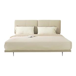 支吾舒云布艺床现代简约单双人床轻奢布艺床头实木排骨架主卧大床