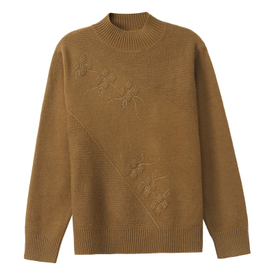 恒源祥高端秋冬加厚纯羊毛衫女士