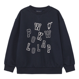 POLOWALK童装男童卫衣2026春夏新品圆领套头外套印花休闲百搭上衣