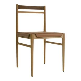 北欧轻奢简约家用现代凳原木绳编悬针椅侘寂风餐桌椅实木复古椅子