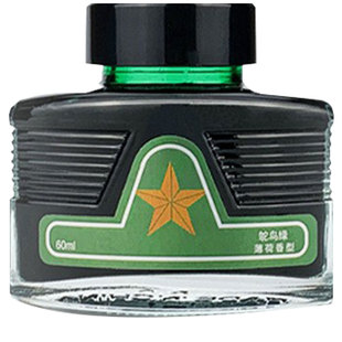 鸵鸟香味墨水天津珍藏版钢笔黑色蓝黑绿色速干莓红防水非碳素60ML