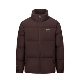 白鸭绒冬季休闲立领短款羽绒服男轻薄保暖商务休闲橙色舒适外套潮