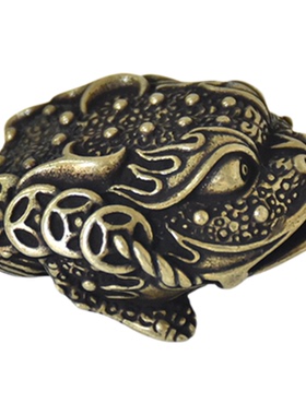 黄铜招财小金蟾小摆件收藏把玩件国风铜摆件小礼品收藏送礼