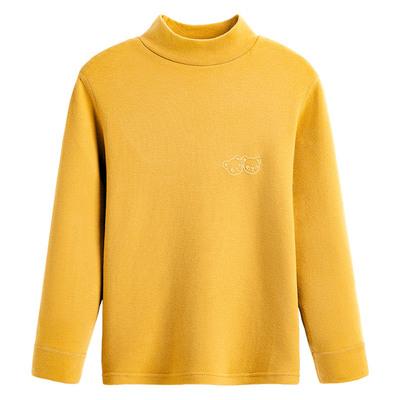 德绒打底衫无骨磨毛保暖中领秋衣