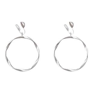 复古港风圆圈耳环无耳洞耳夹女秋冬高级感轻奢无痛蚊香盘素圈耳圈