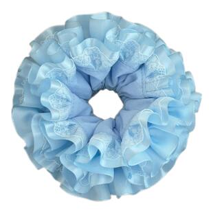 花团锦簇 用料扎实超饱满的仙女风蕾丝花边大肠圈绣球花发圈皮筋