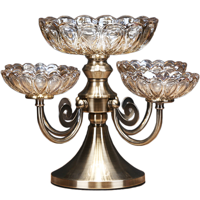 欧式旋转水晶玻璃水果盘