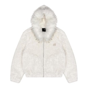 FDR官方店 巨好看独特上衣男可拆卸毛领羊羔绒毛毛厚外套女款秋冬