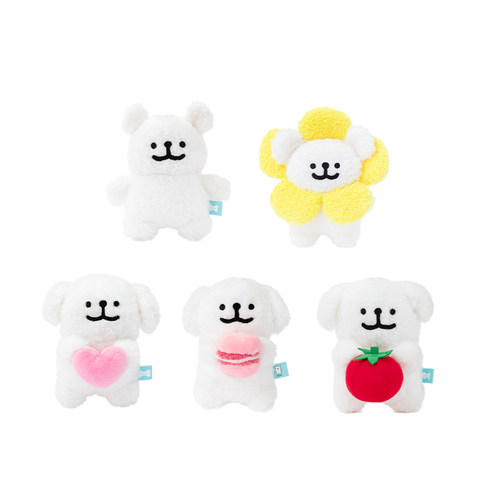 线条小狗Maltese原创爱心毛绒挂件书包背包挂饰太阳花小狗玩偶