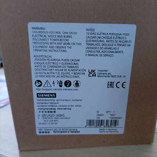 议价3RF2420-1AB45西门子接触器全新原装正品现货包邮