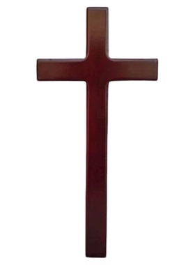 实木十字架红棕色挂壁摆件