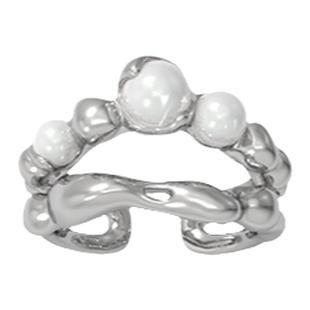 【张含韵同款】GOOGMO失重系列珍珠开口戒指小众设计可调节食指戒