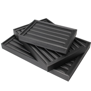 拉丝皮料戒指耳钉木盒饰品玉器摆放柜台展示托盘首饰收纳台架道具