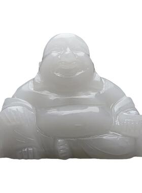 白玉石雕大肚笑佛弥勒佛家用摆件