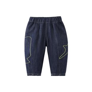 [防褪色]齐齐熊宝宝软牛仔裤春秋款男童裤子童装衣服儿童休闲长裤