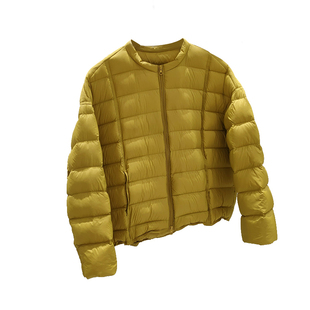 90鸭绒排骨羽绒服短款2025秋冬季新款宽松气质轻薄圆领小个子外套