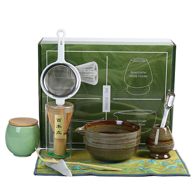 日式抹茶碗带嘴粗陶礼盒