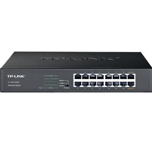 普联TP-LINK TL-SG1016DT全千兆16口交换机模块1000M高速网络监控分线路由器接口扩展端口隔离机柜机架式钢壳