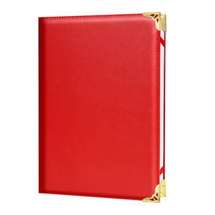 10本朗诵稿夹诗朗诵本A4文件夹新年晚会年会主持人台词稿夹子书夹会议合同签约本红色诗歌朗读演讲稿夹C1