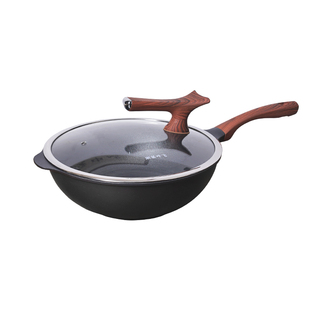 潮菜叶飞同款32cm不粘炒锅2.0升级版聚油电磁炉燃气灶电陶炉通用