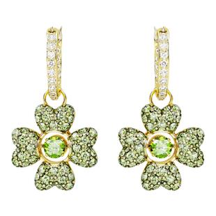 跳动的心四叶草耳环 水晶耳钉奥地利 轻奢高级感气质小众设计礼物