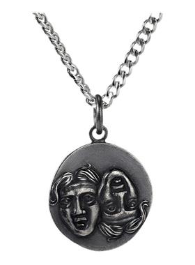 S925纯银双子座希腊硬币项链