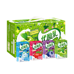 1月产伊利优酸乳原味250ml*24盒整箱草莓AD蓝莓学生酸酸奶乳饮料