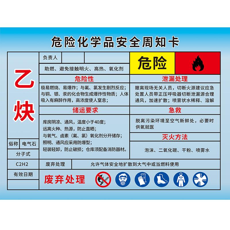 乙炔氧气安全存放标识牌