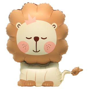 卡通动物恐龙小熊鲸鱼铝膜气球宝宝生日派对氛围活动装饰场景布置