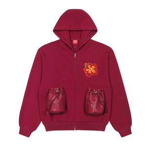 UnDeR20 锦囊妙计扶桑花华夫格连帽开衫卫衣